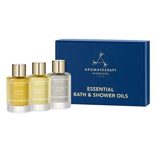 Aromatherapy Associates Essential Bath And Shower Oils (Relax, De-stress, Revive) Set