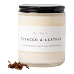Wax + Fire Co. Tobacco Leather Soy Candle